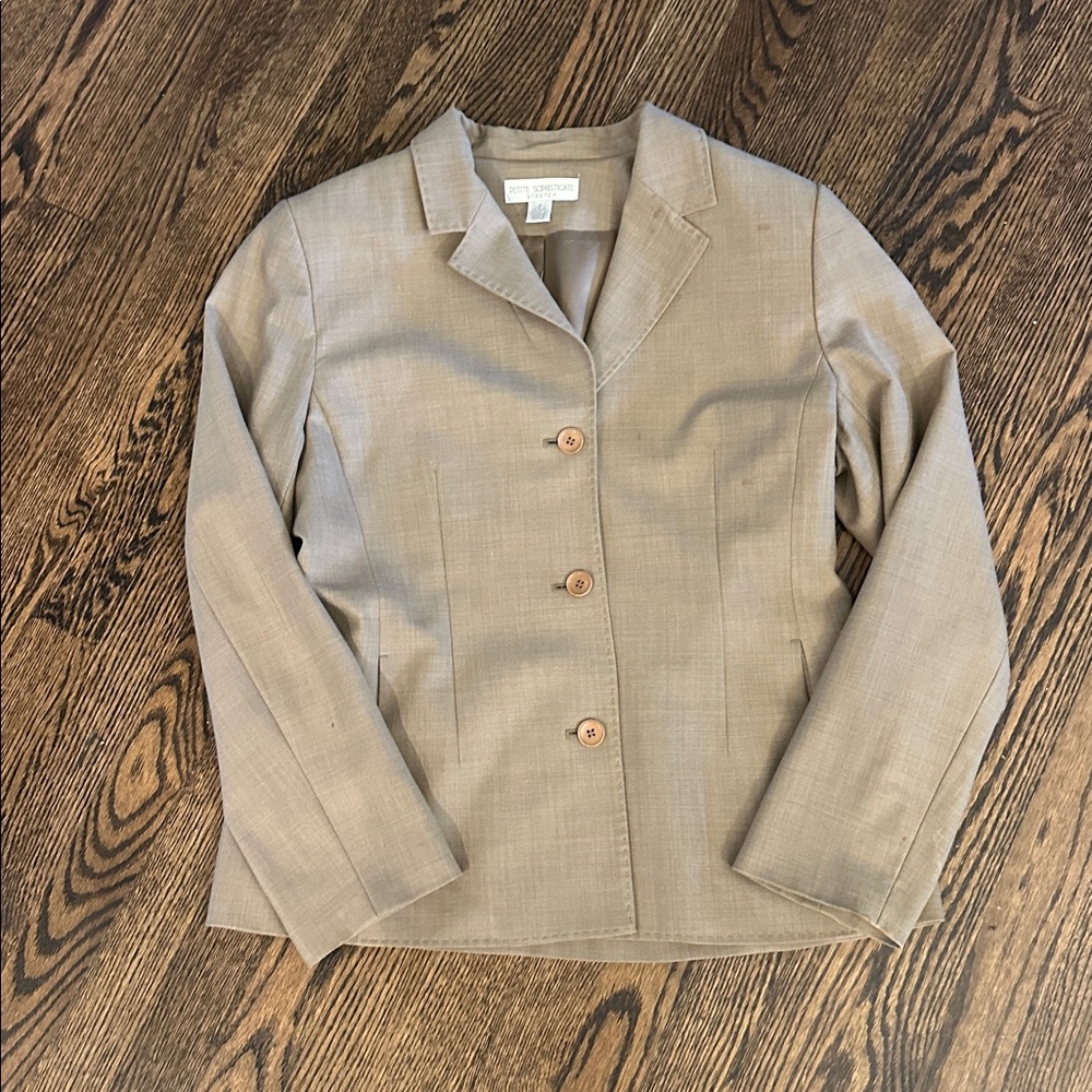 Petite Sophisticate Tan Blazer